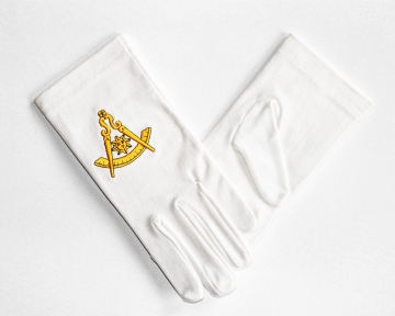 Handschoenen Achtbare Meester Worshipful Master Dutch nederlandse regalia maçonniek Vrijmetselarij Vrijmetselaarswinkel Loge Benelux