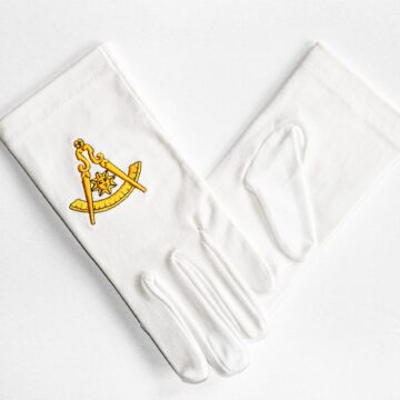 Handschoenen Achtbare Meester Worshipful Master Dutch nederlandse regalia maçonniek Vrijmetselarij Vrijmetselaarswinkel Loge Benelux
