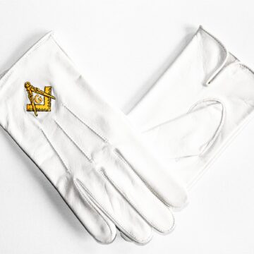 Handschoenen Passer en winkelhaak Dutch nederlandse regalia maçonniek Vrijmetselarij Vrijmetselaarswinkel Loge Benelux